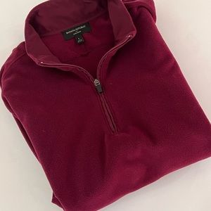Banana Republic Ultra Warm Pullover Fleece Shirt Jacket Sweater 1/4 Zip Burgundy